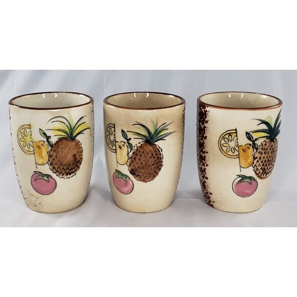 Vintage Mid Century Modern Juice Pitcher Cups Set MCM Pineapple Retro - Picture 9 of 11